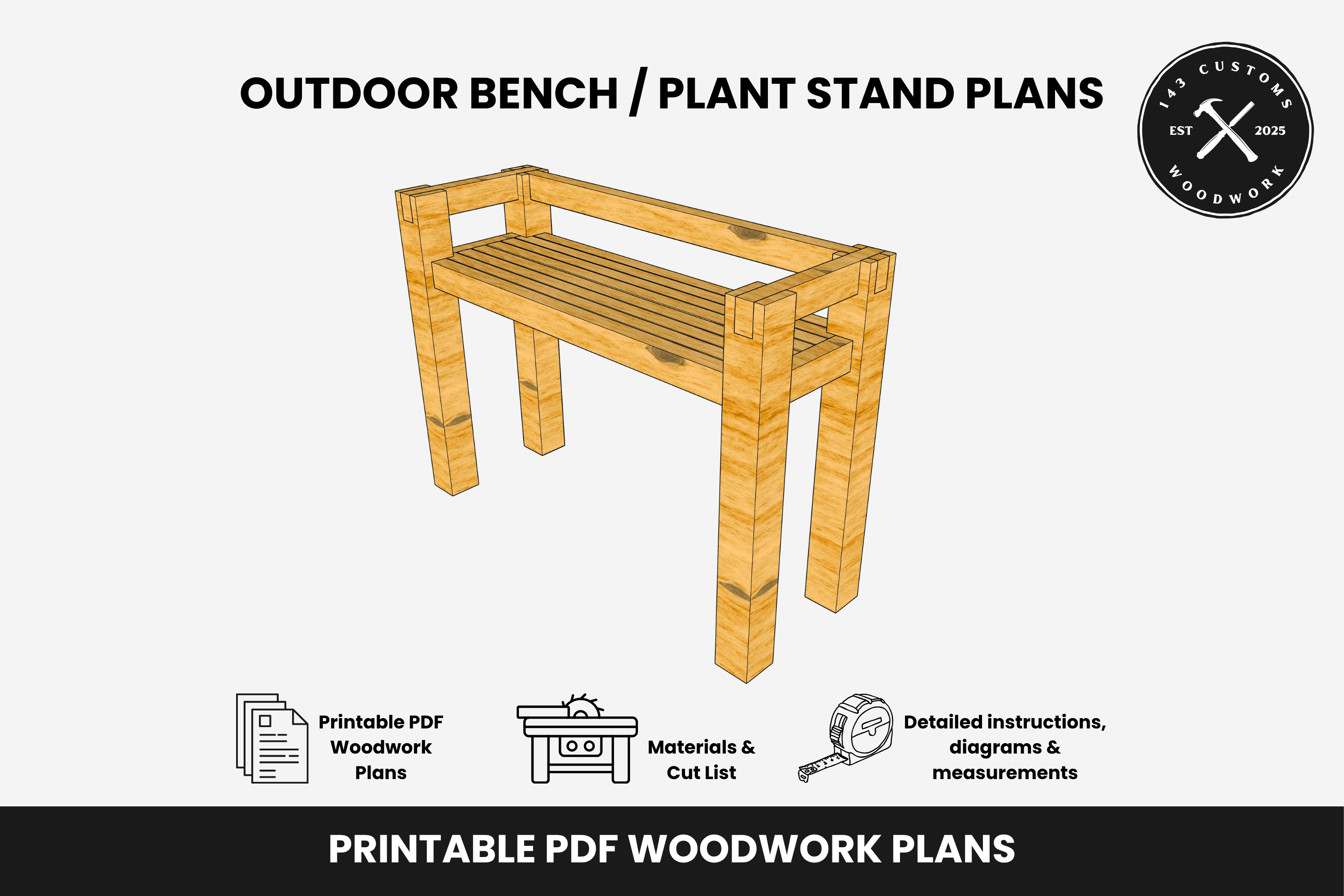 Outdoor Bench / Plant Stand Plans