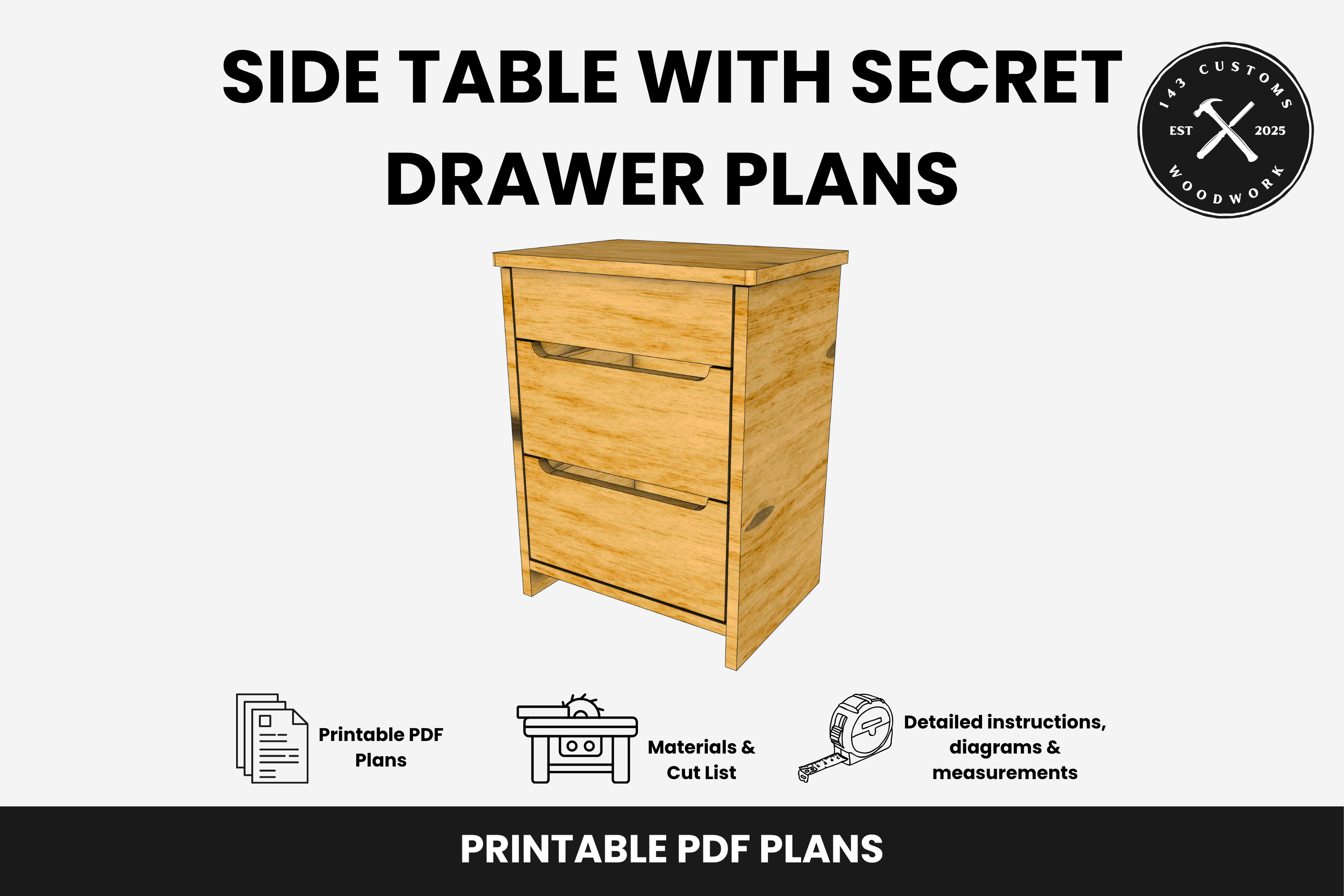 Side Table With Secret Drawer Plans